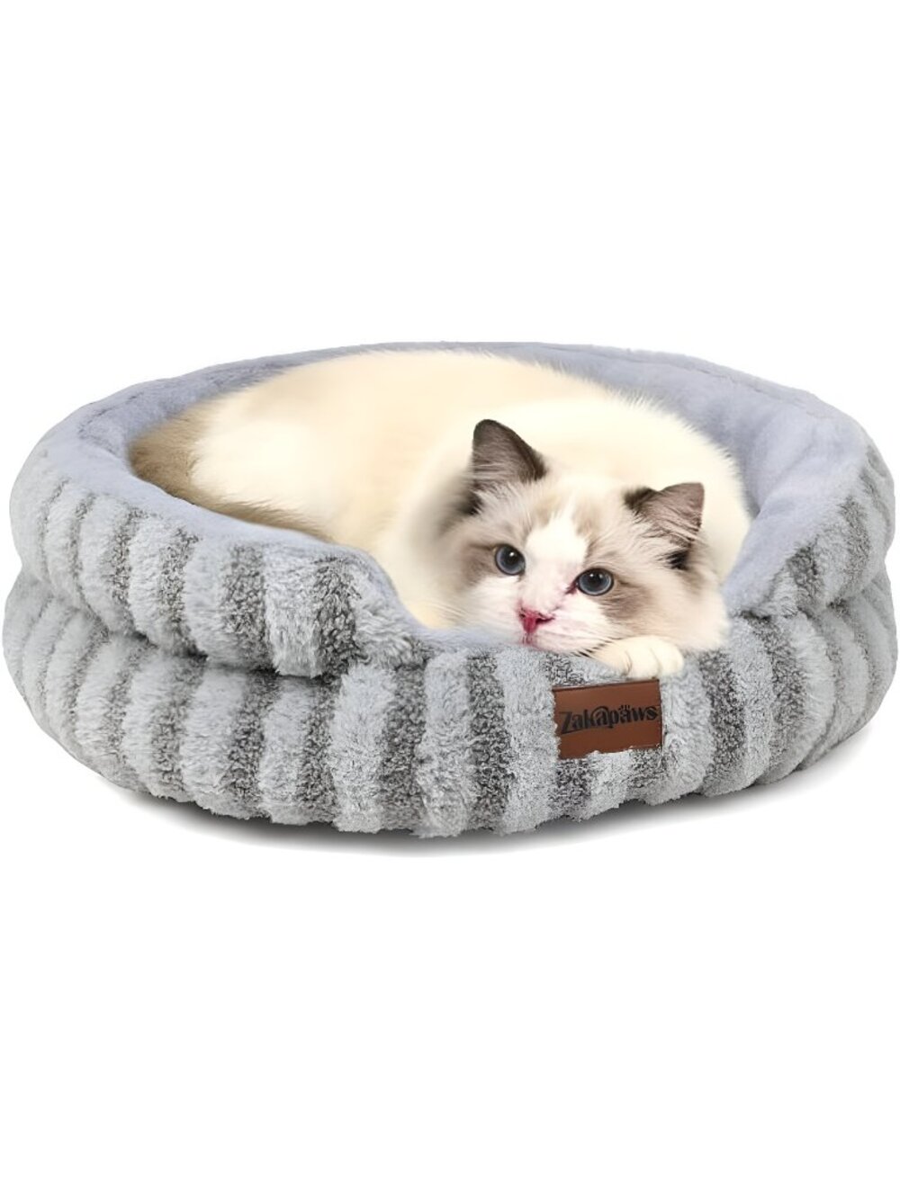 Cat Bed Kitten Bed - Washable Round Cat Beds for Indoor Cats, Soft Corduroy
